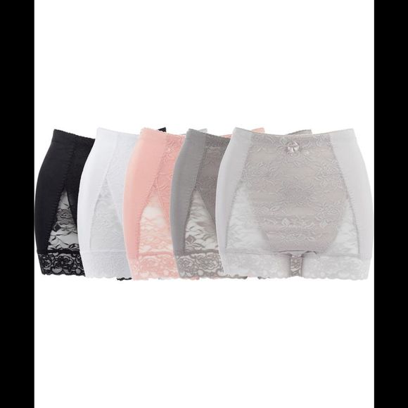 Rhonda Shear 5-pack Classic Pin-Up Panty with Lace Detail Greys - - Picture 1 of 1